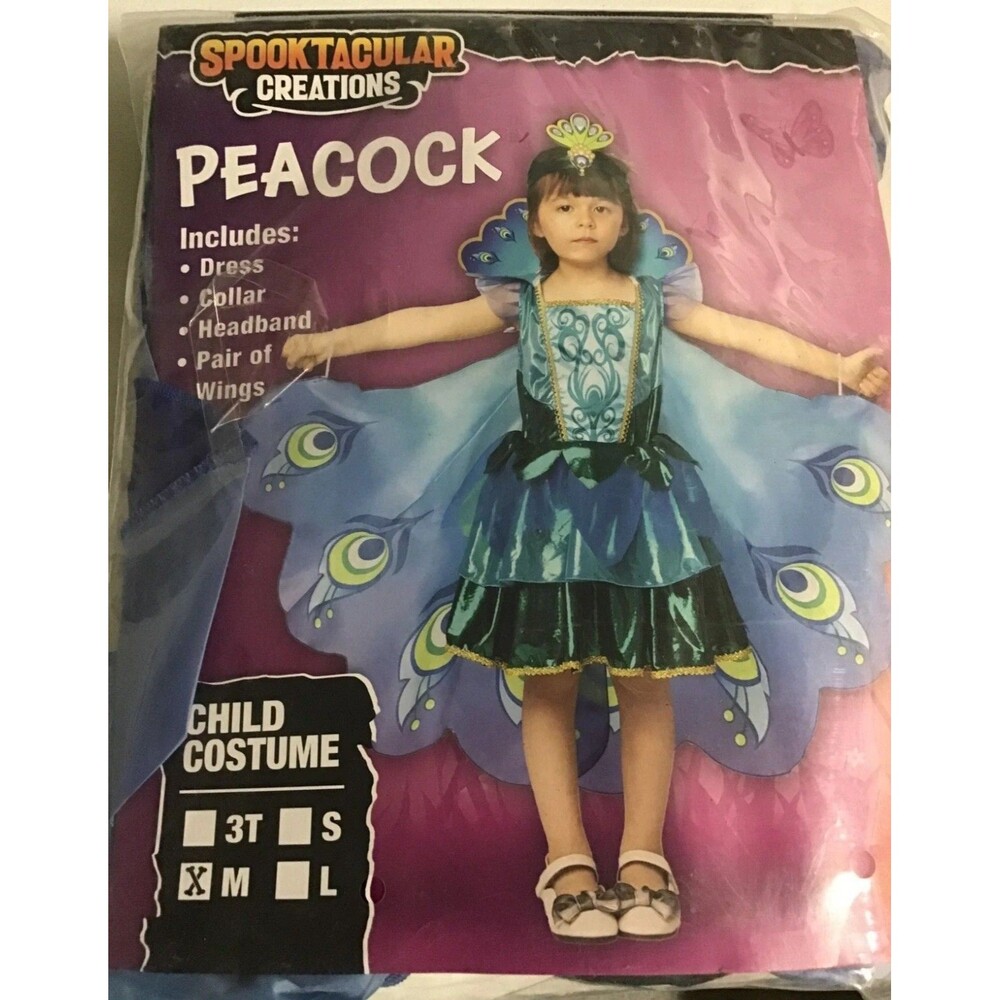 PEACOCK Costume CHILD MEDIUM Halloween Spooktacular Creations NIP